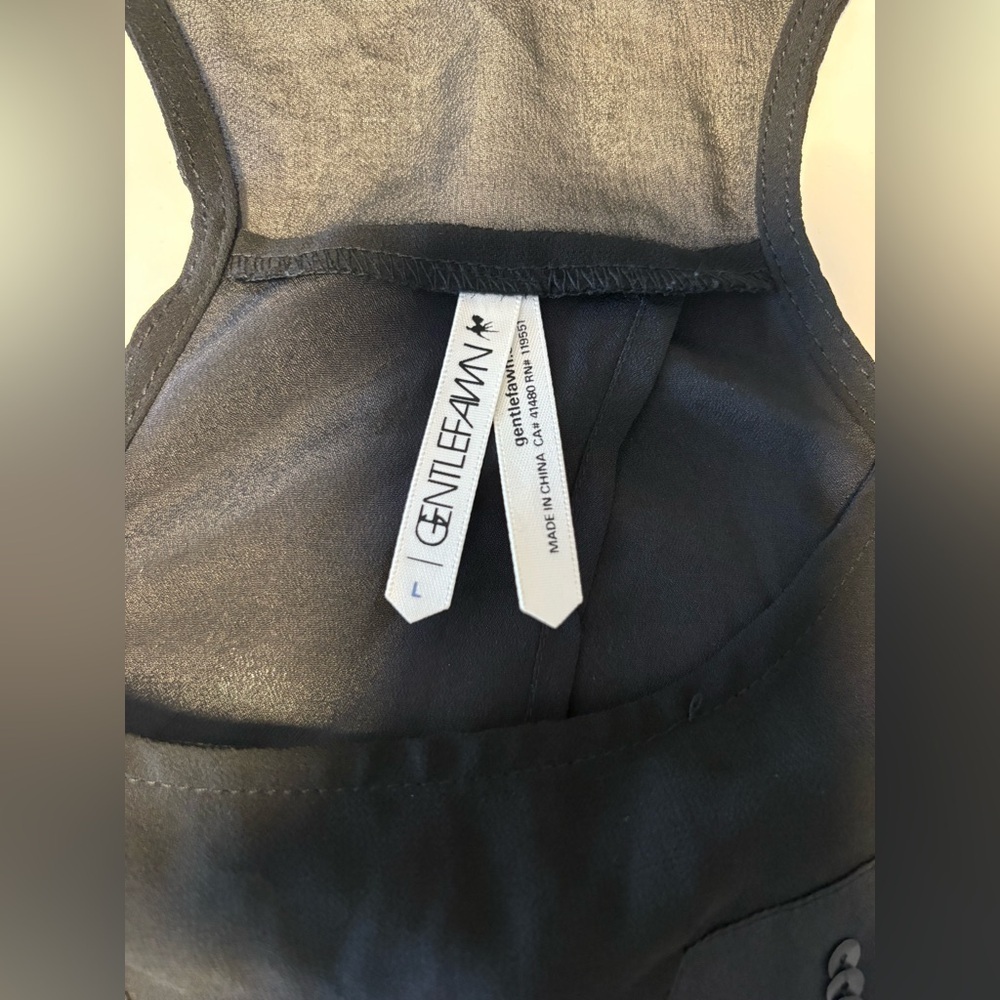 Gentle Fawn Black Sheer Sequin Racerback Tank Top | Size Large - Picture 8 of 10